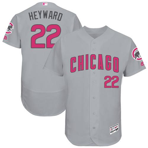 Cubs #22 Jason Heyward Grey Flexbase Authentic Collection Mother's Day Stitched MLB Jersey - Click Image to Close
